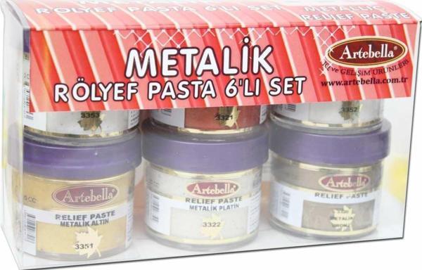 Artebella 6'lı Rölyef Pasta Metalik 50 ml Set 1 - Image 1