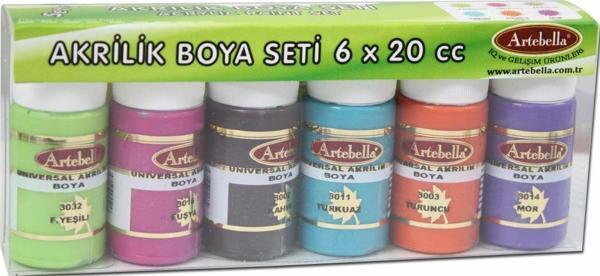 Artebella 6'lı Universal Akrilik Boya 20 ml Set 2 - Image 1