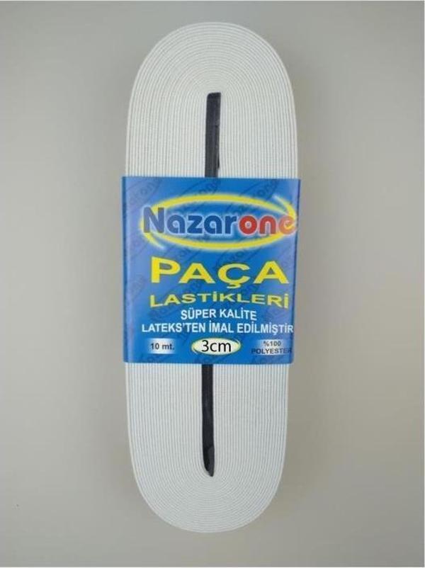 Nazarone Paça Lastiği Beyaz 3 Cm - Image 1