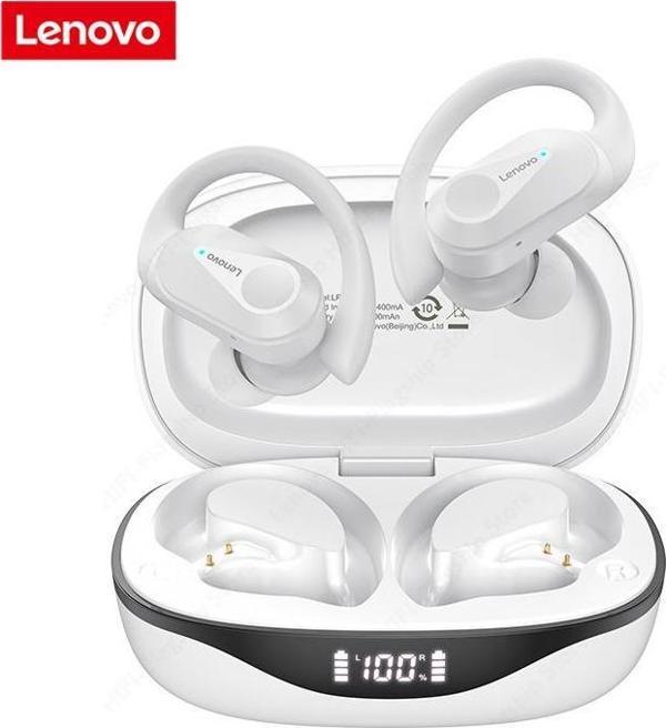 Lenovo Thinkplus Lp75 Kablosuz Şarj Göstergeli Sporcu Bluetooth Kulaklık Beyaz - Image 1