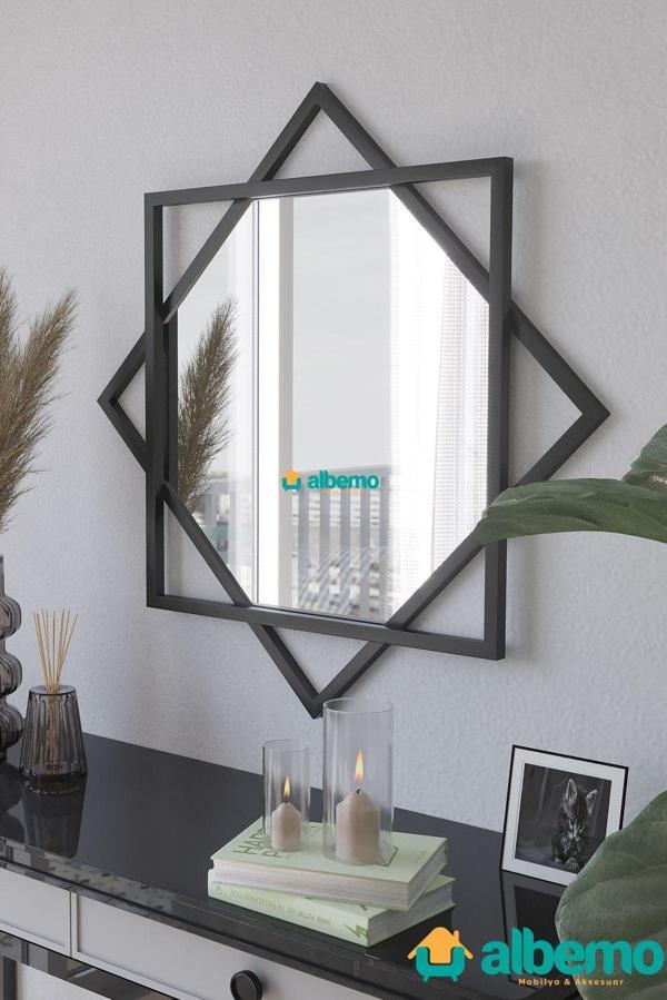 usta mekan 8 Köşeli Selçuklu Dekoratif Hol Aralık Salon Ofis Banyo Wc Duvar Aynası - Image 1