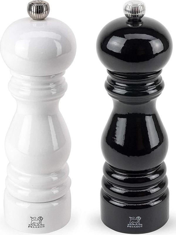Peugeot Paris Karabiber-Tuz Değirmen Set Siyah-Beyaz 18Cm - Image 1