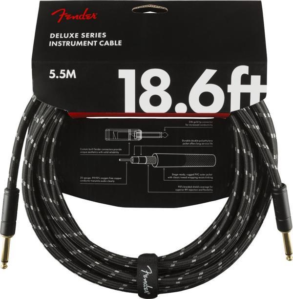 Fender Deluxe Düz/Düz Uçlu 5m Siyah Tweed Enstrüman Kablosu - Image 1