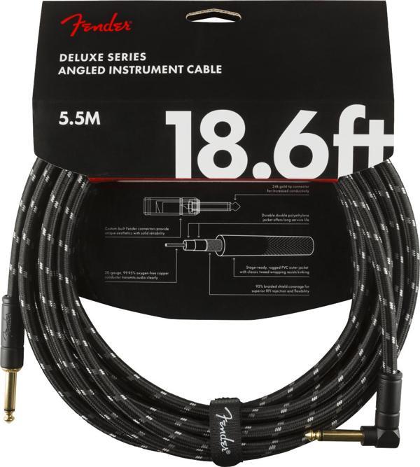 Fender Deluxe Düz/L Uçlu 5m Siyah Tweed Enstrüman Kablosu - Image 1