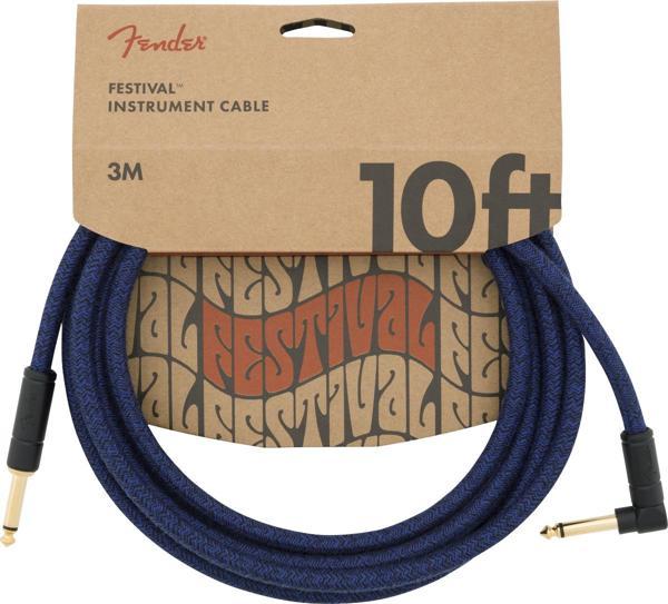 Fender Festival Düz/L Uçlu 3m Pure Hemp Mavi Dream Enstrüman Kablosu - Image 1