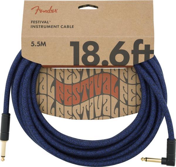 Fender Festival Düz/L Uçlu 5m Pure Hemp Mavi Dream Enstrüman Kablosu - Image 1