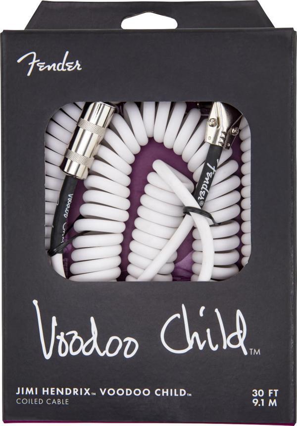 Fender Hendrix Voodoo Child Coil Düz/L Uçlu 9m Beyaz Enstrüman Kablosu - Image 1