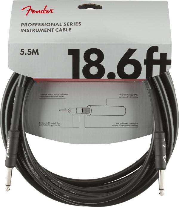 Fender Professional Düz/Düz Uçlu 5m Siyah Enstrüman Kablosu - Image 1