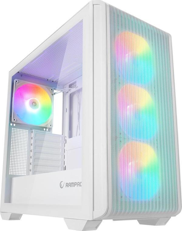 Rampage CRAFT Beyaz Mesh Type-C+Usb3.0+1*14CM+ 3*12CM ARGB Fan ATX Gaming Kasa - Image 1
