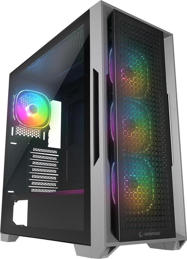Rampage RADIANT V1 BLACK 2* USB3.0 Temperli 4*ARGB Fan+Hub E-ATX Exclusive Gaming Kasa - Image 1