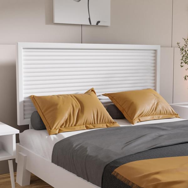 Renazzo Mobilya Ebruli Model Beyaz Renk Çam Ahşap Karyola Ve İki Komodin Set ( Dikey ) 140x200 cm - Image 1