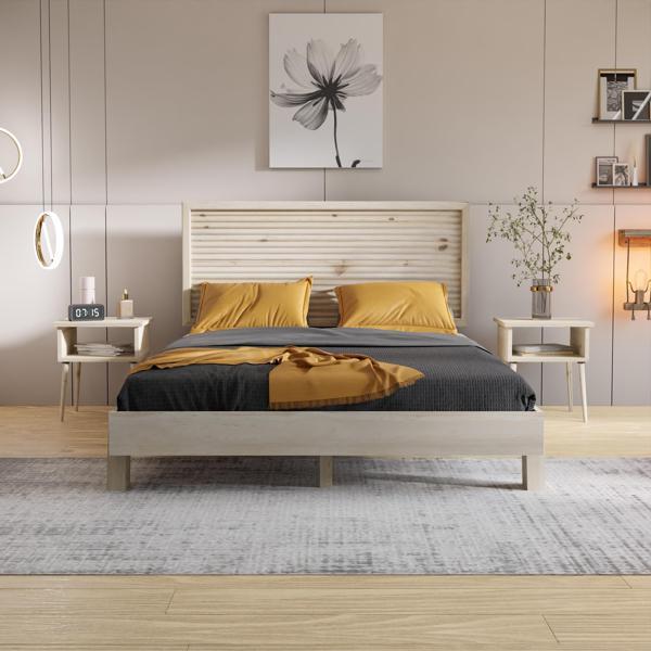 Renazzo Mobilya Ebruli Model Doğal Çam Ahşap Karyola 90x190 cm - Image 1