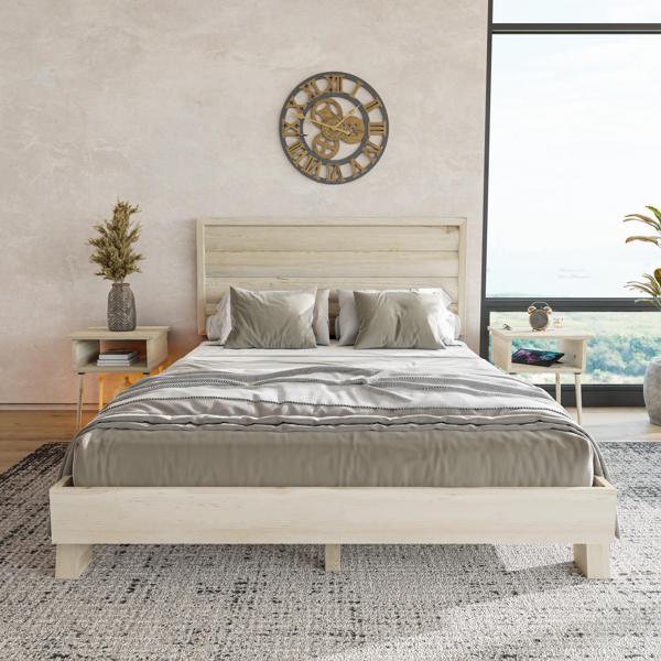 Renazzo Mobilya Hüma Model Doğal Çam Ahşap Karyola Ve İki Komodin Set ( Yatay ) 90x190 cm - Image 1