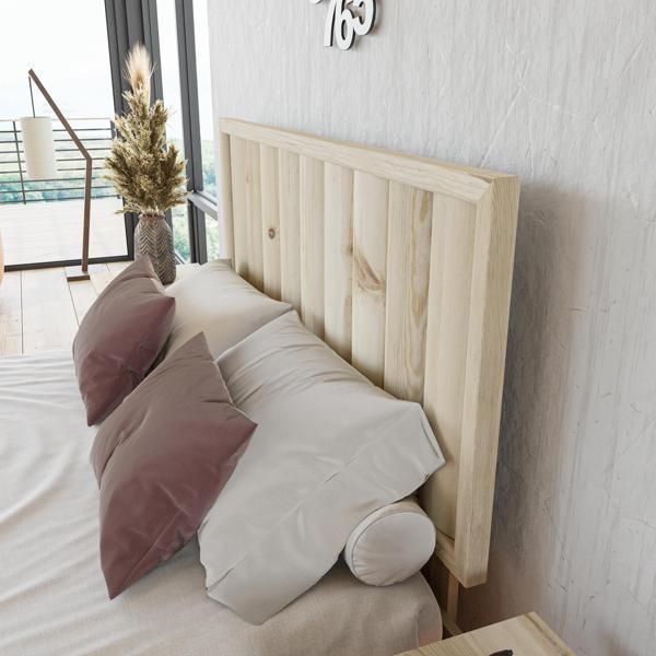 Renazzo Mobilya Hüma Model Vernikli Çam Ahşap Karyola Ve İki Komodin Set ( Dikey ) 160x200 cm - Image 1