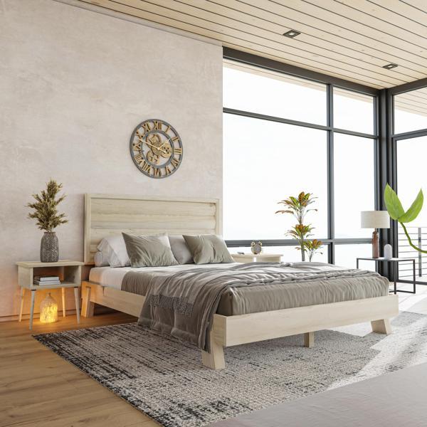 Renazzo Mobilya Hüma Model Vernikli Çam Ahşap Karyola Ve İki Komodin Set ( Yatay ) 160x200 cm - Image 1