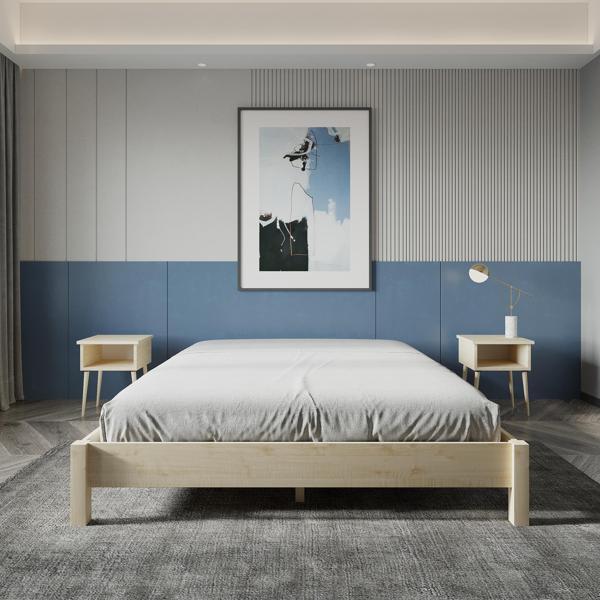 Renazzo Mobilya Loft Model Vernikli Çam Ahşap Karyola 140x190 cm - Image 1