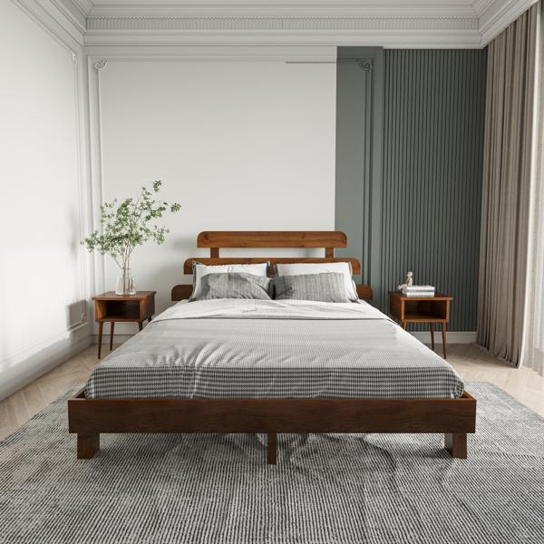 Renazzo Mobilya Lotus X New Firuze Model Ceviz Renk Ahşap Karyola 90x190 cm - Image 1