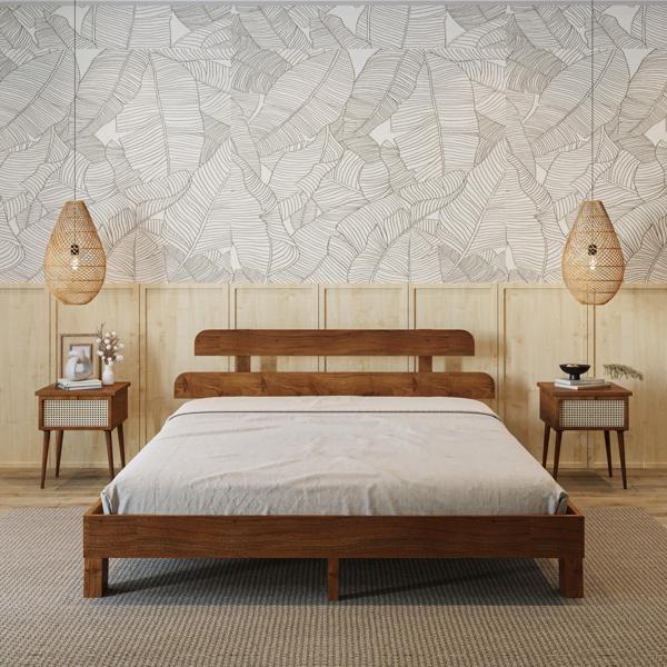 Renazzo Mobilya Lotus New Frezya Model Ceviz Renk Ahşap Karyola 90x190 cm - Image 1