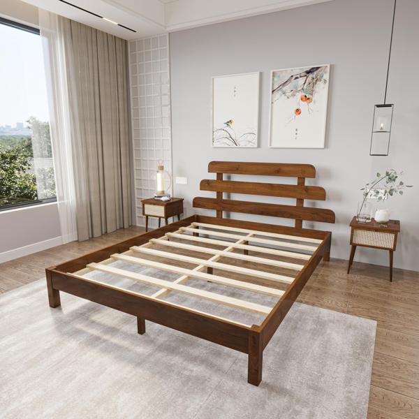 Renazzo Mobilya Lotus X  Model Ceviz Renk Çam Ahşap Karyola 90x190 cm - Image 1