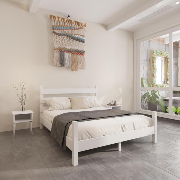 Renazzo Mobilya Natura Model Ceviz Renk Çam Ahşap Karyola Ve İki Komodin Set 180x200 cm - Image 1