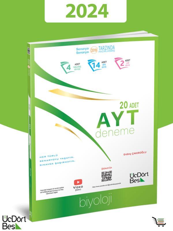 345-2024 Model 20'li AYT Biyoloji Denemesi - Üç Dört Beş Yayınları - Image 1