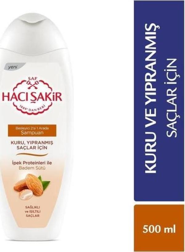 Hacı Şakir Şampuan Badem 2/1 Arada 500 Ml - Image 1