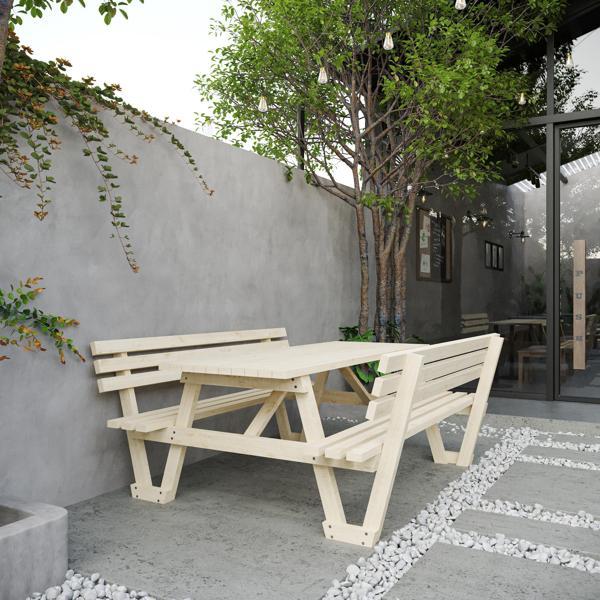 Sırt Destekli Ahşap Piknik Masası 8 Kişilik - Image 1