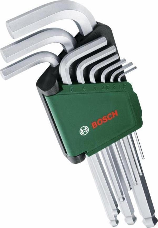 Bosch Home and Garden Alyan Anahtar Takımı Hex 9 Parça - 1600A02BX9 - Image 1