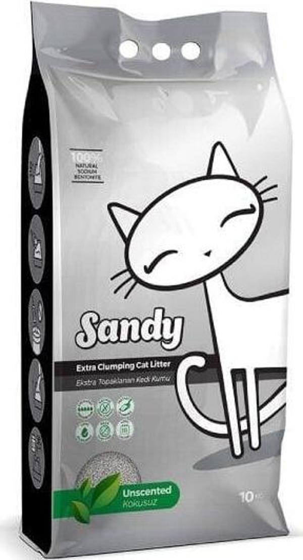 Sandy Parfümsüz Ekstra Topaklanan Sodyum Bentonit Kedi Kumu 10 Kg - Image 1