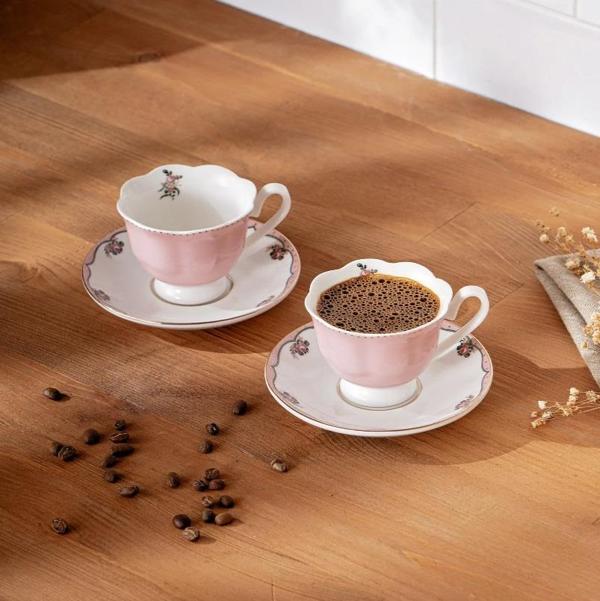Emsan Romantic New Bone 2 Kişilik Kahve Fincan Takımı - Image 1