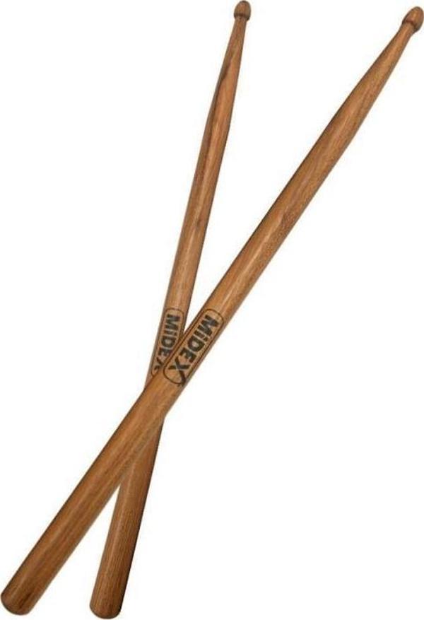 Midex OAK-110-7A Ahşap Meşe Ağacı Bateri Baget Davul Bageti 7A Drumsticks (1 Çift) - Image 1