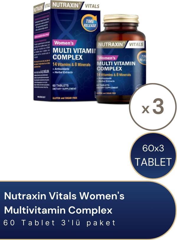 Nutraxin Women's Multivitamin Complex 60 Tablet 3'lü Paket - Image 1