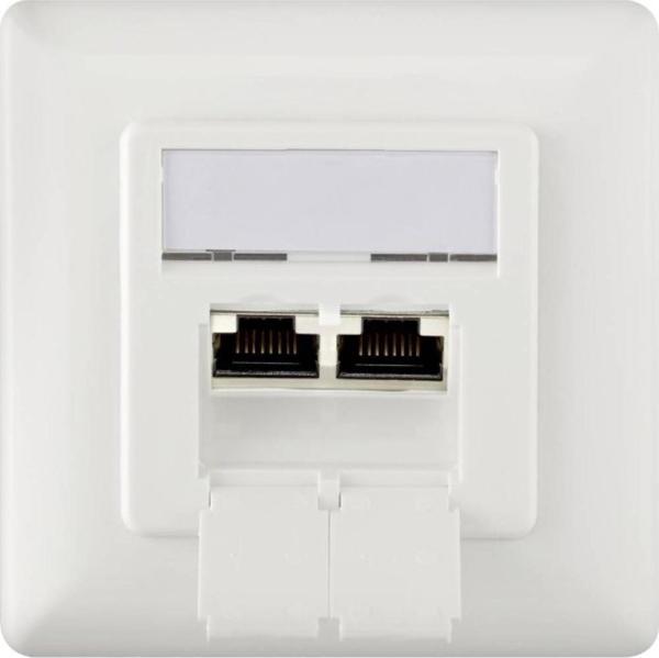 CAT 6 Wall Outlet, Shielded, 2X RJ45 - Image 1