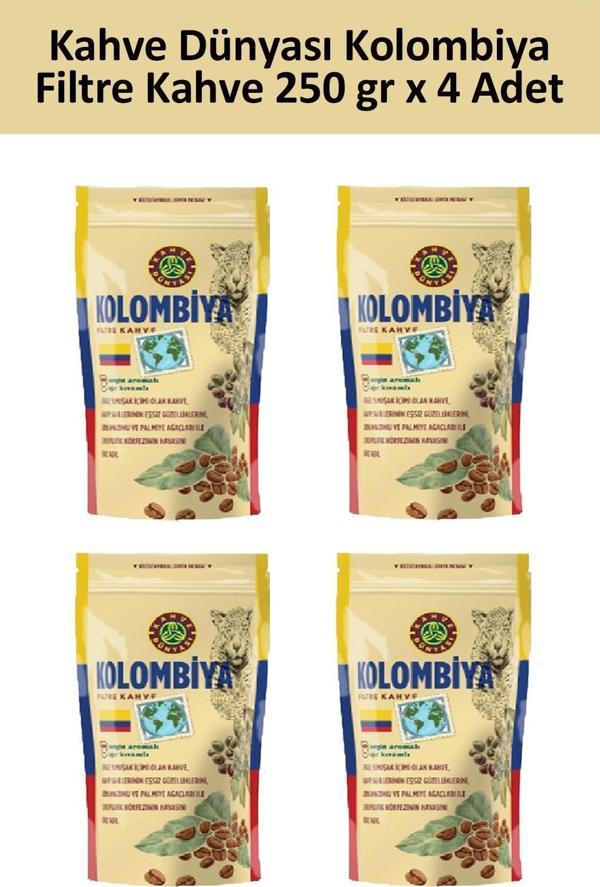 Kahve Dünyası Kolombiya Filtre Kahve 250 gr x 4 Adet - Image 1