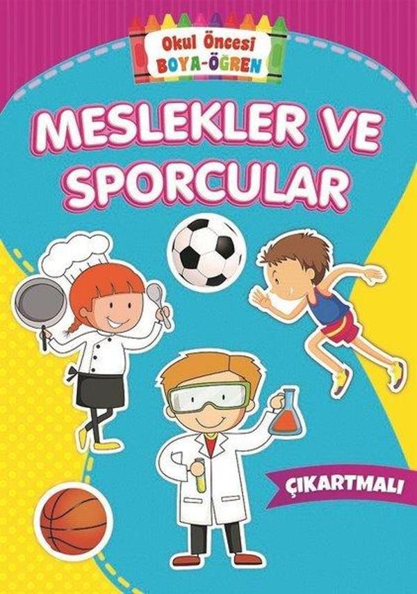 Meslekler ve Sporcular-Okul Öncesi Boya Öğren - Beyaz Balina Yayınları - Image 1