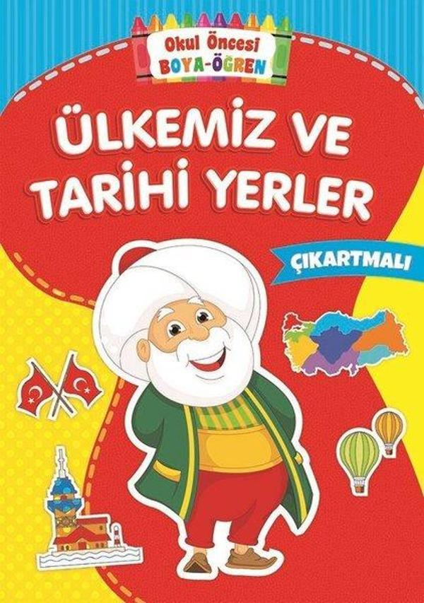 Ülkemiz ve Tarihi Yerler-Okul Öncesi Boya Öğren - Beyaz Balina Yayınları - Image 1