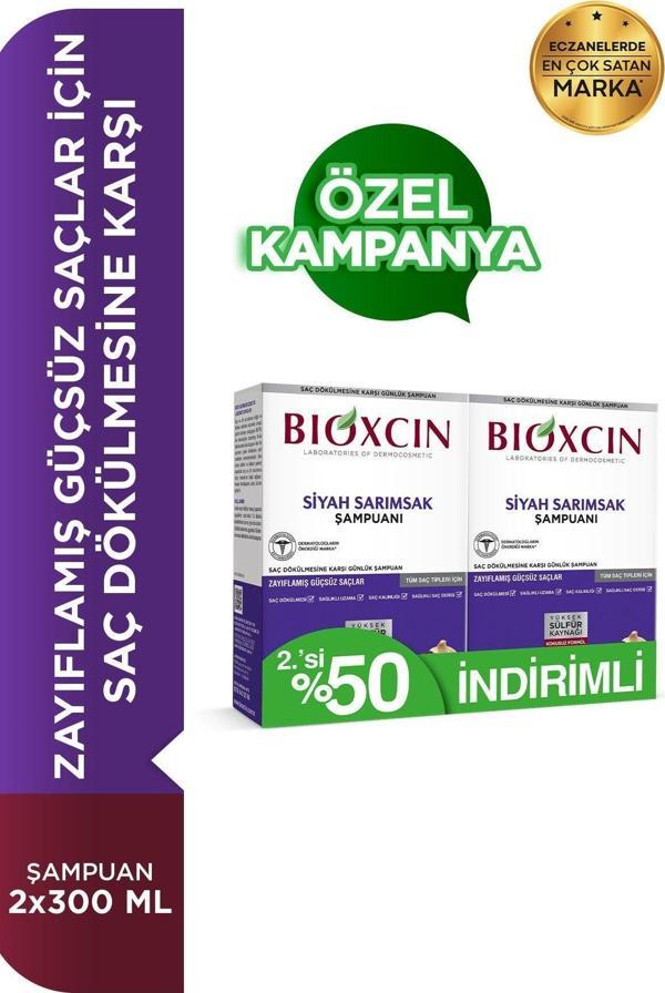 Bioxcin Siyah Sarımsaklı Şampuan 2'li Paket 300 Ml - Image 1
