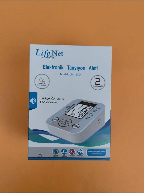 Lifenet Life Net Elektronik Tansiyon Aleti Türkçe Konuşan Jn-163d Pilsiz  - Image 1