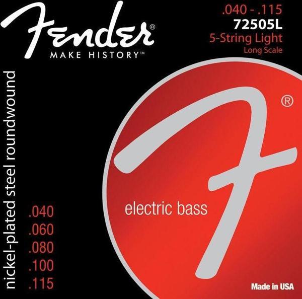 Fender 7250 Nickel Plated Steel Long Scale 7250-5L .040-.115 Bas Gitar Teli - Image 1