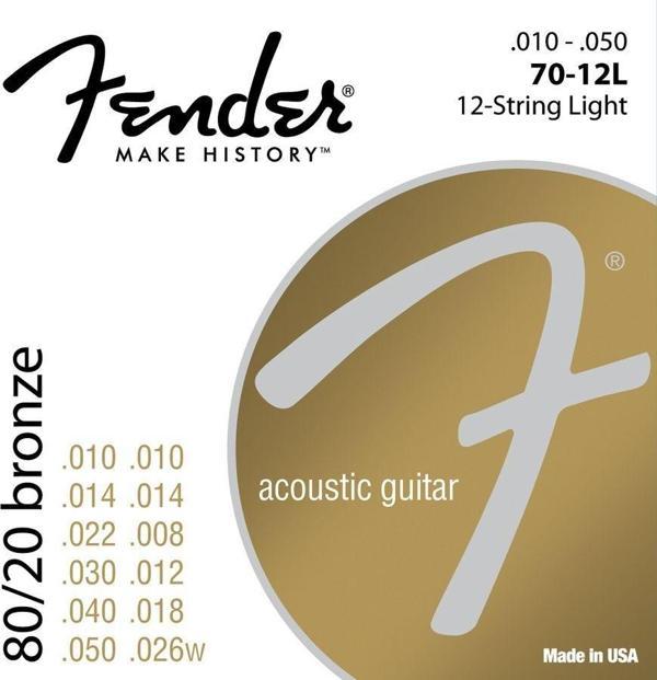 Fender 80/20 Bronze Acoustic Strings Ball End 70L .012-.052 Akustik Gitar Teli - Image 1