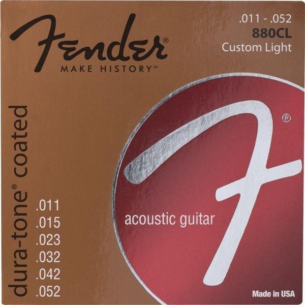 Fender Dura-Tone 880CL 80/20 Coated 11-52 Akustik Gitar Teli - Image 1