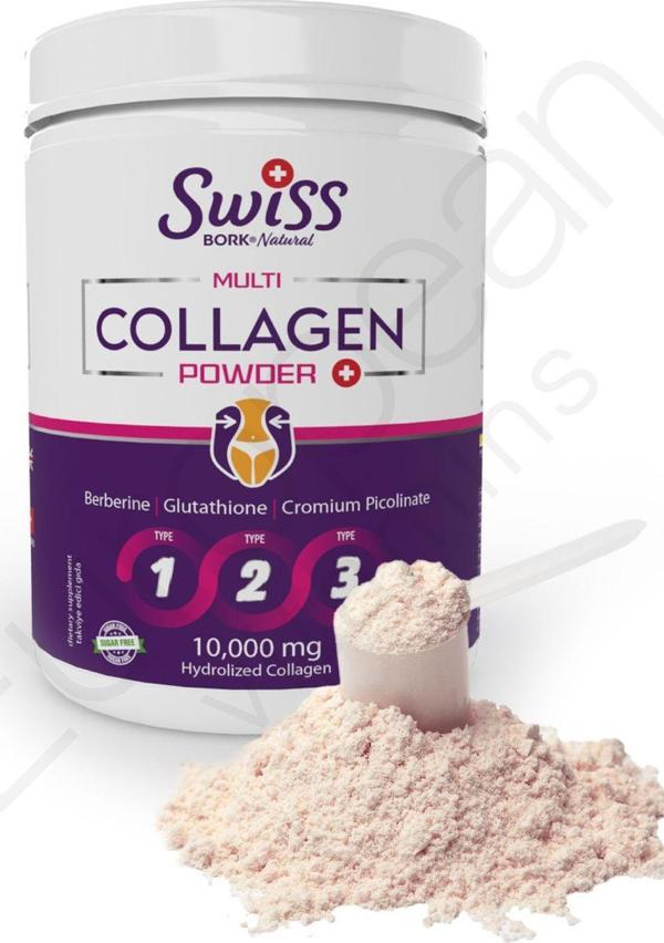 Swiss Bork Bork Multi Kolajen Powder 330 gr Multivitamin Zengin Gıda Takviyesi Tip 1-2-3 - Image 1
