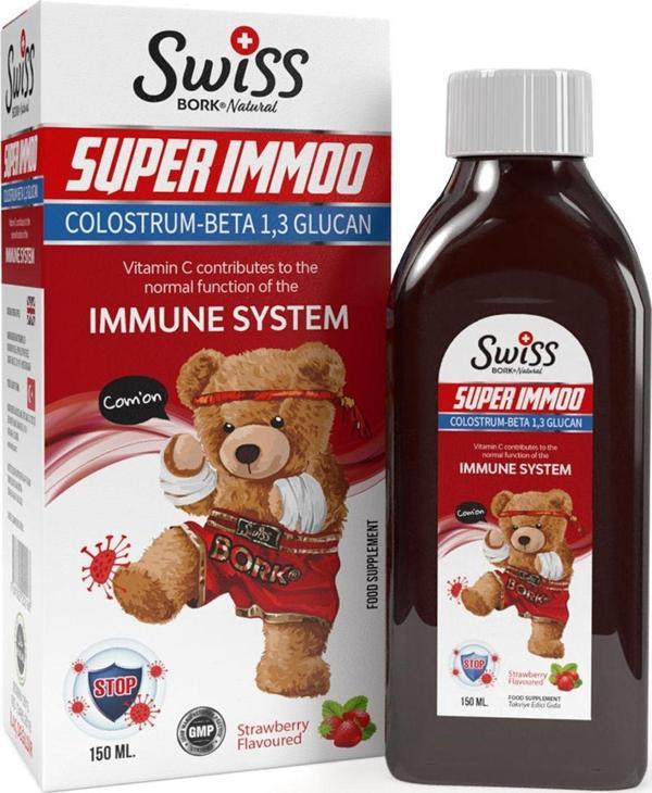Swiss Bork Bork Super Immoo Colostrum Beta Glucan 150ml Çocuk Vitamin Şurubu Güçlü Savunma - Image 1