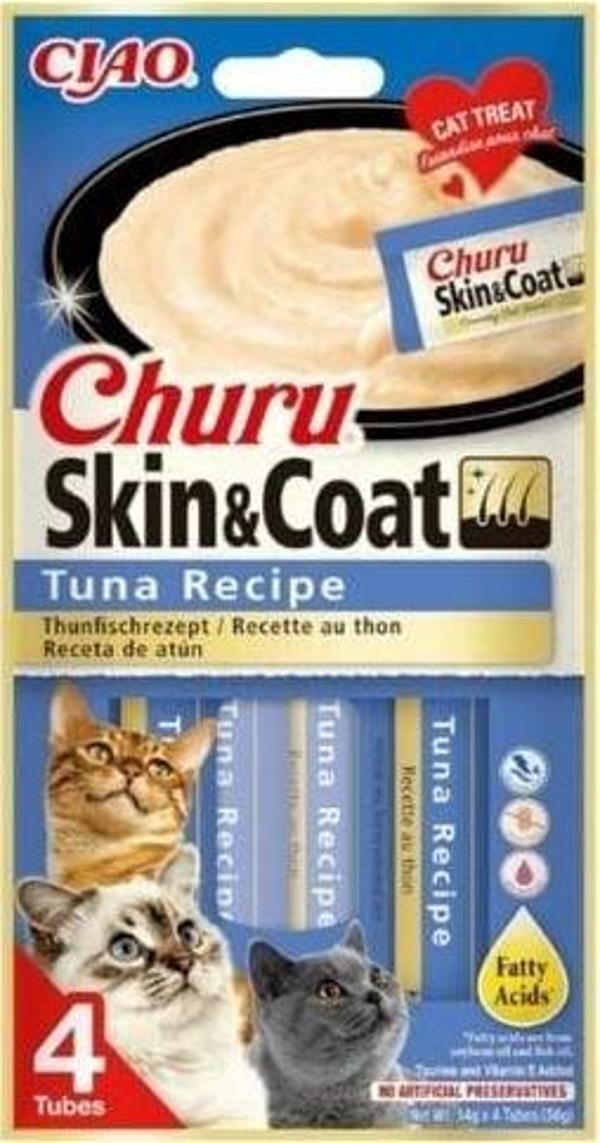 Inaba Ciao Churu Skin & Coat Deri ve Tüy Sağlığı için Ton Balıklı Sıvı Kedi Ödül Maması 14 Gr 4 Adet - Image 1
