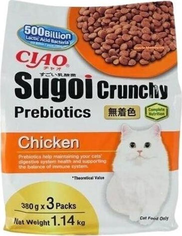 Inaba Ciao Sugoi Crunchy Tavuklu Prebiyotik Kedi Maması 380 Gr 3 Adet - Image 1