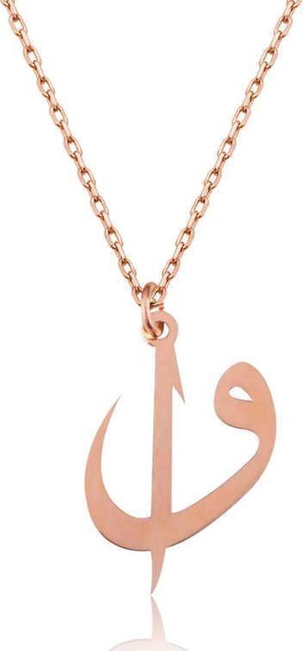 Himarry ​Gümüş Rose Elif Vav Bayan Kolye - Image 1