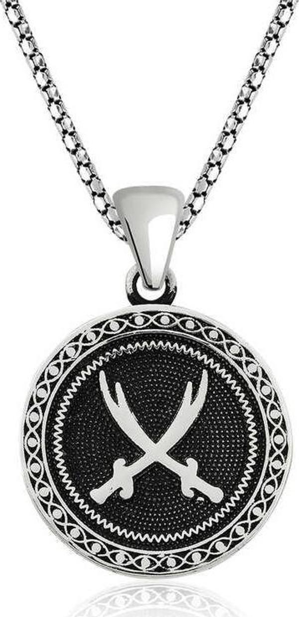 Himarry ​Gümüş Zülfikar Kılıcı Desenli Kolye - Image 1