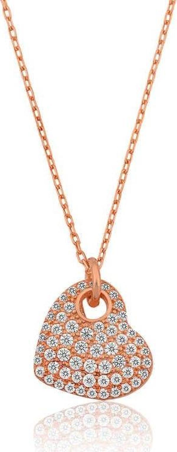 Himarry Gümüş Rose Kalp Bayan Kolye - Image 1