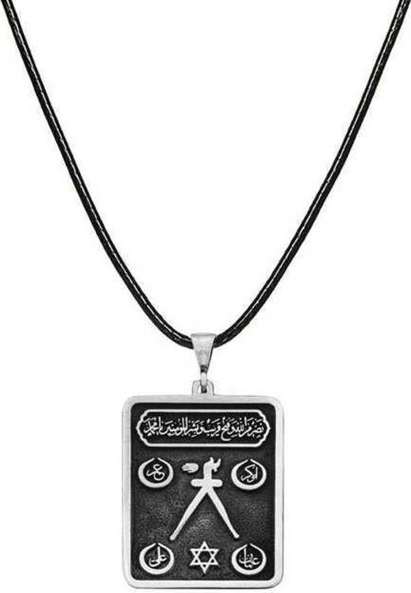 Himarry Gümüş Barbaros Hayrettin Paşa Sancağı İşlemeli Kolye - Image 1