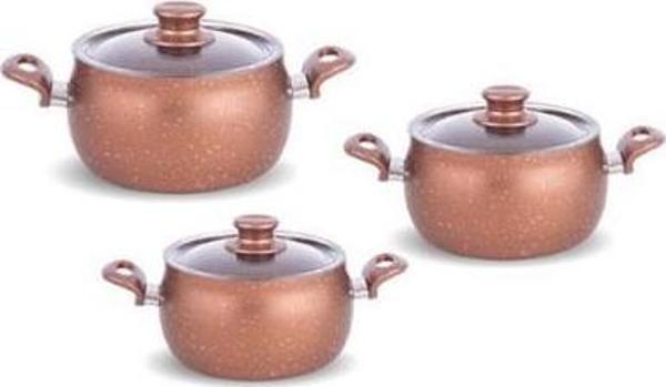 FMS G5012 Mina 6 Parça Granit Güveç Set Bakalit Sap Bakır - Image 1